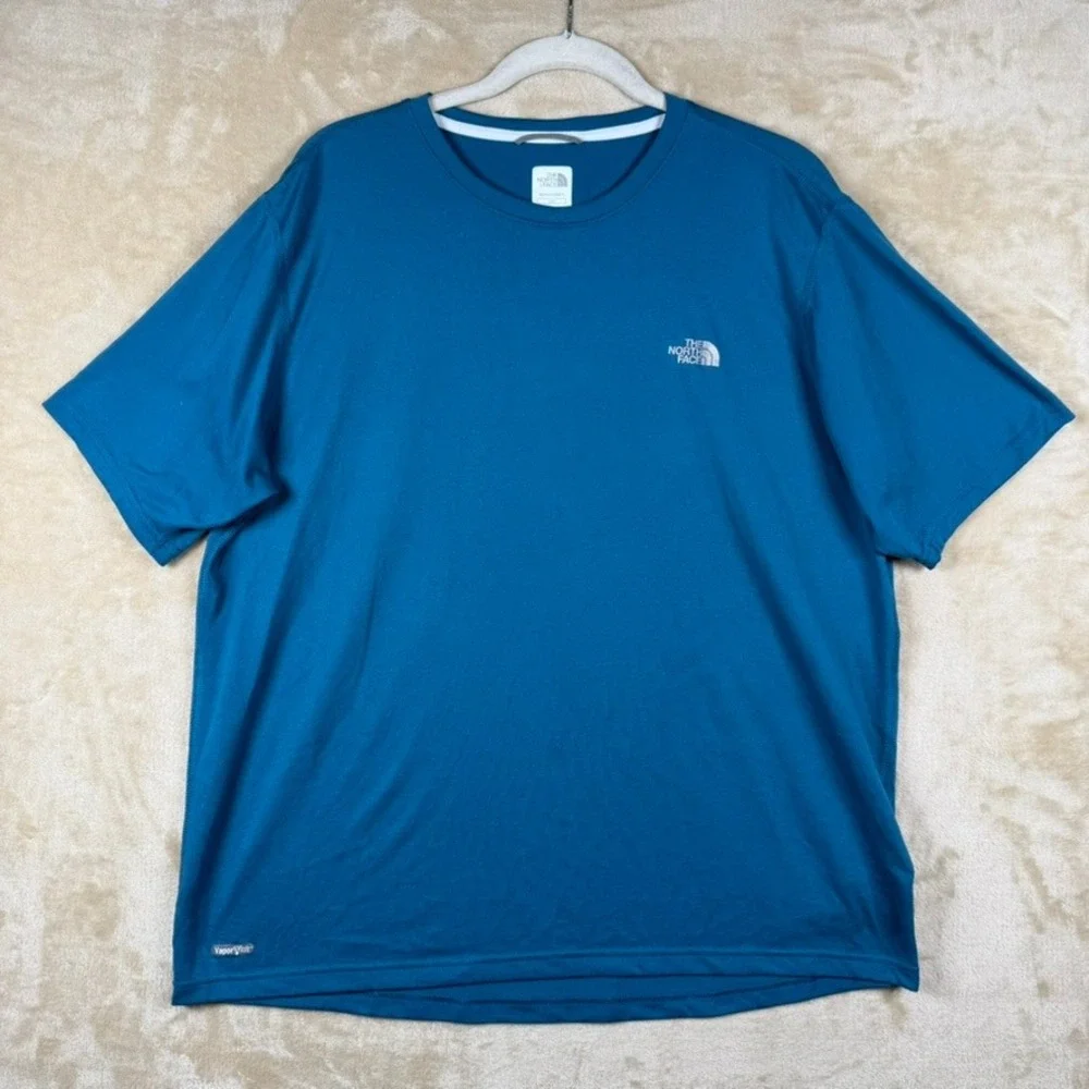 The North Face Mens VaporWick Performance T-Shirt Blue Teal Large RN61661